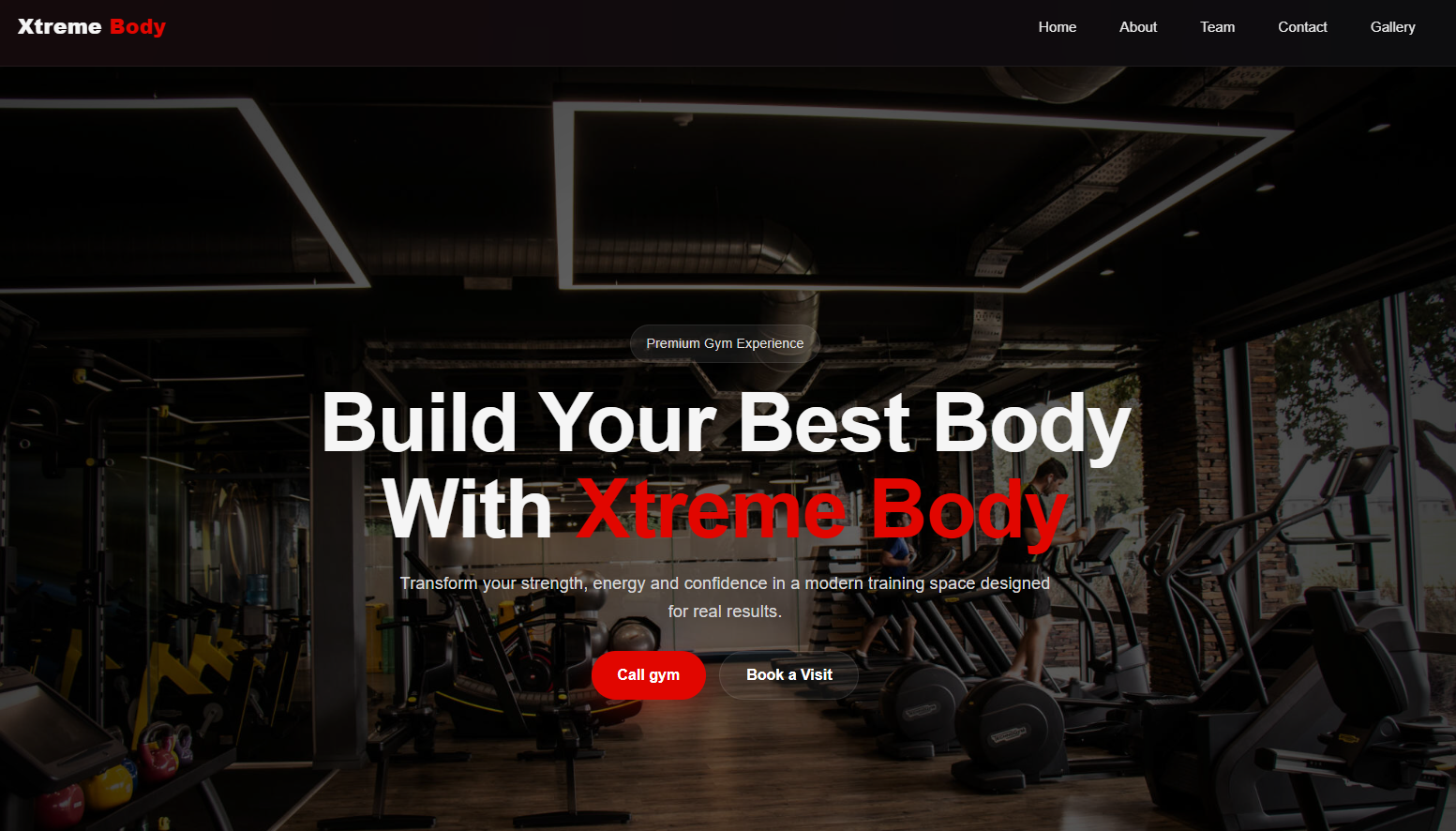 Gym website template